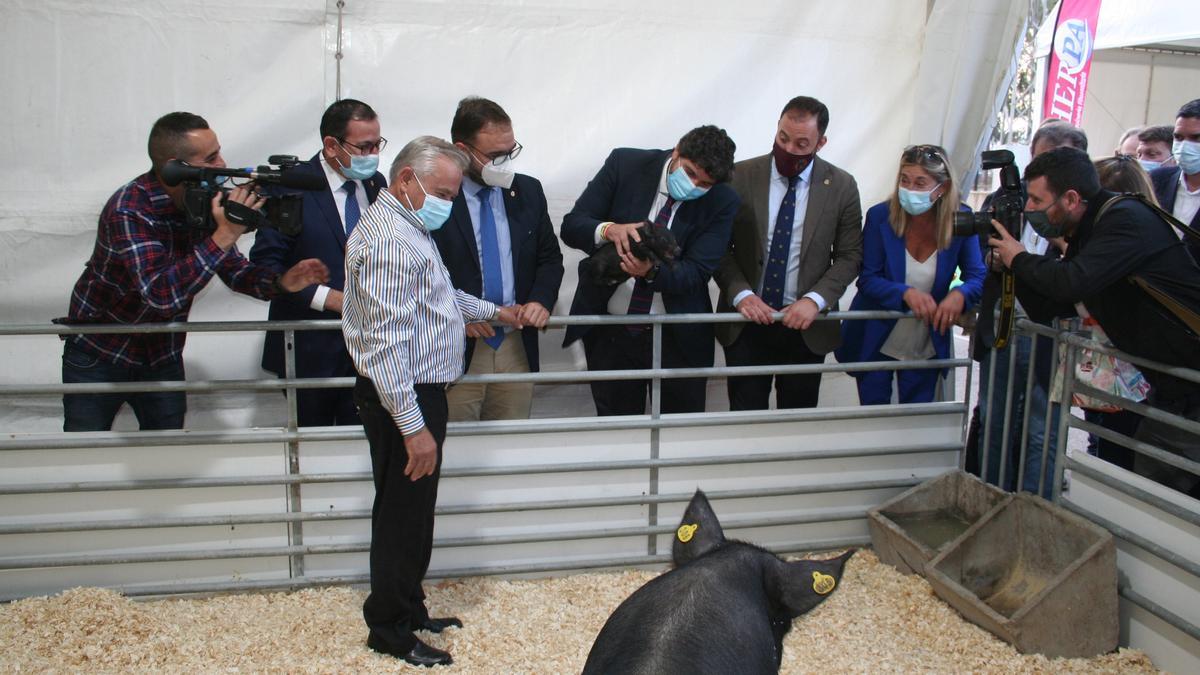 José Luis Ruiz, José Reverte, Diego José Mateos, Fernando López, Francisco Morales y Patry Bermúdez, durante la inauguración de Sepor