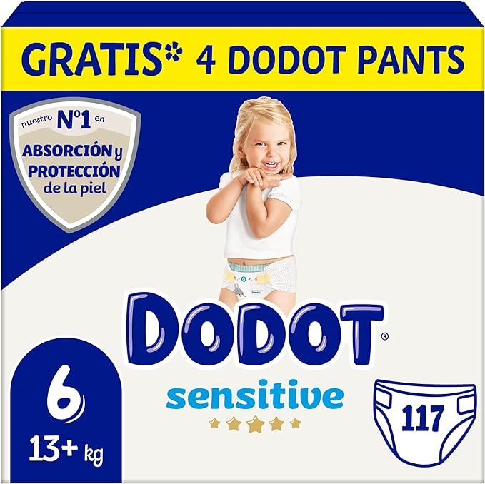 Dodot Pañales Bebé Sensitive 117 Pañales + 4 Pants Activity Extra