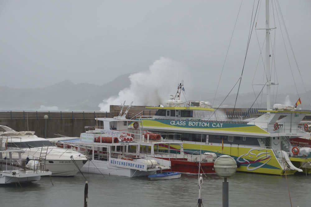 Im Hafen von Cala Ratjada beschädigten die Wellen den Damm.
