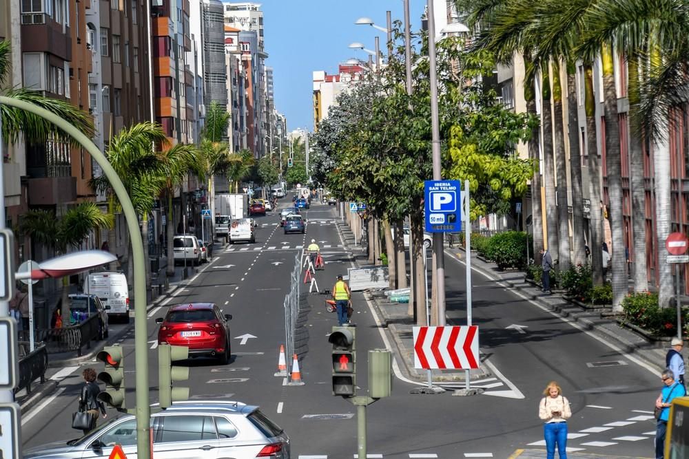 Obras de la MetroGuagua en la calle Venegas