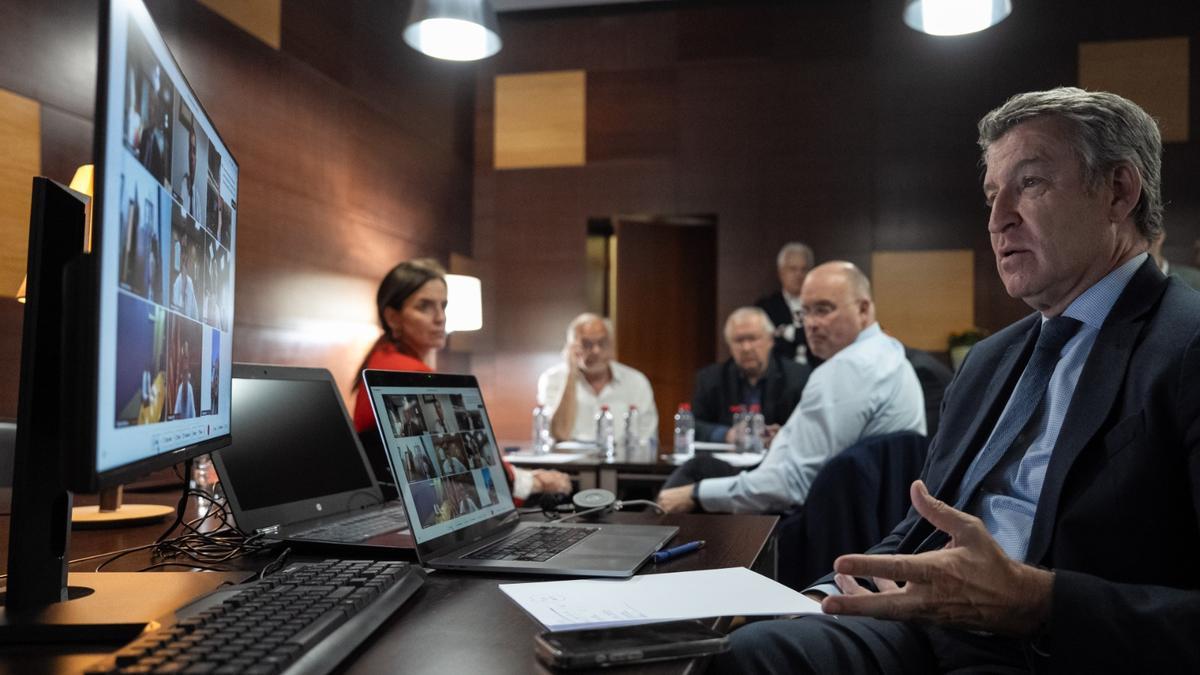 Feijóo y responsables del PP