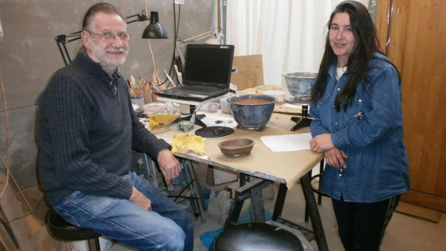 Gloria Prol, en el centro de artesanía de Poo, en 2012