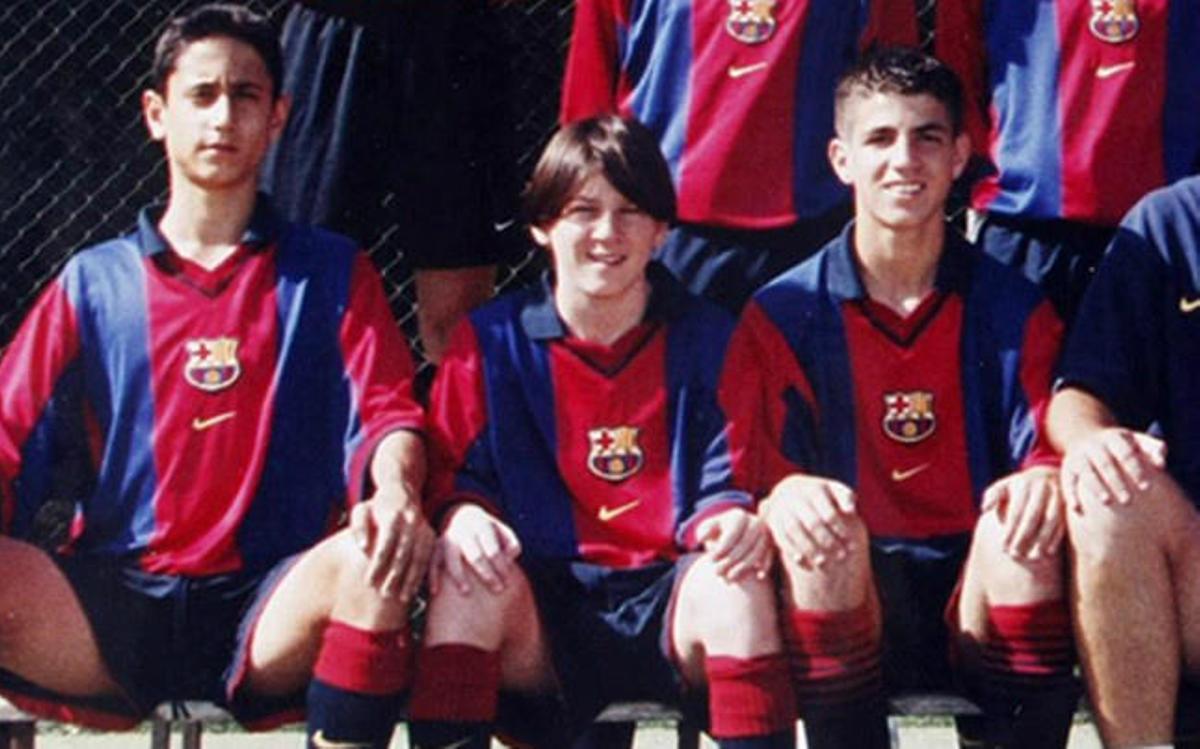 Víctor Vázquez, Messi y Cesc, en las categorías inferiores del Barça.