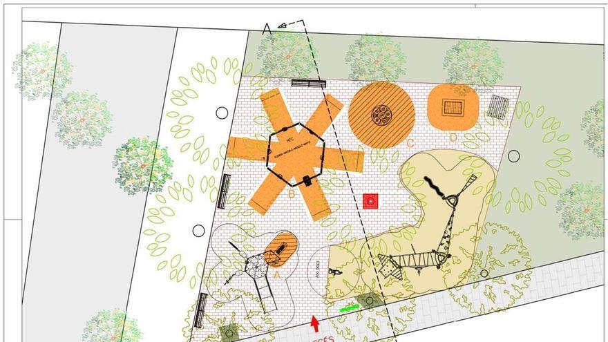 El Ajuntament de Palma renovará los juegos infantiles del parque de La Femu, en el barrio de l’Olivera, para crear un espacio más accesible e inclusivo
