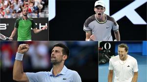 Djokovic-Sinner y Medvedev-Zverev, semifinales en Melbourne