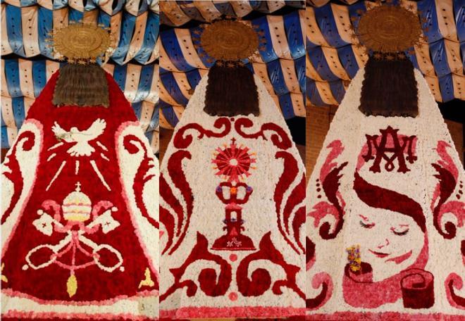 Retrospectiva de los mantos de la Virgen en la Ofrenda de Fallas (1997-2021)