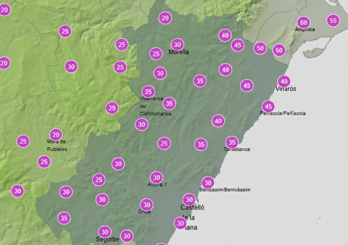 Probabilidad de lluvia el próximo lunes 2 de marzo en la provincia.