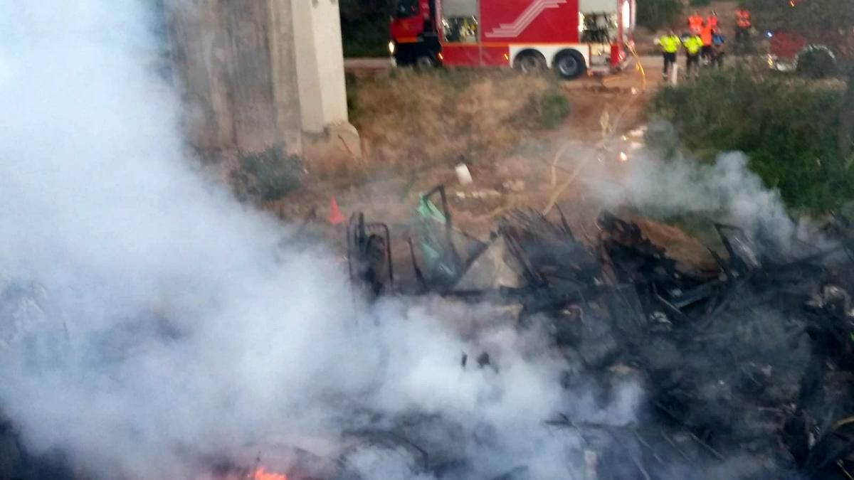 Accidente de un camión en la A-2, en Fraga