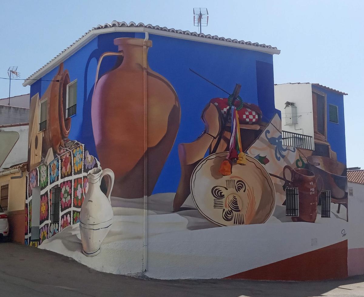 Mural del Proyecto Memoria Viva en Salorino.