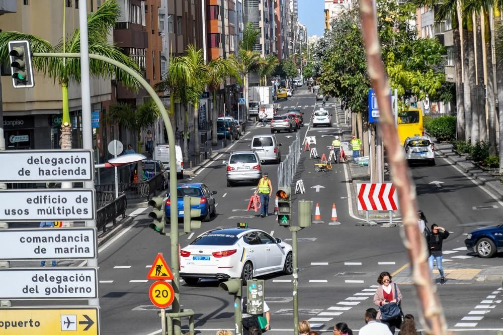 Obras de la MetroGuagua en la calle Venegas