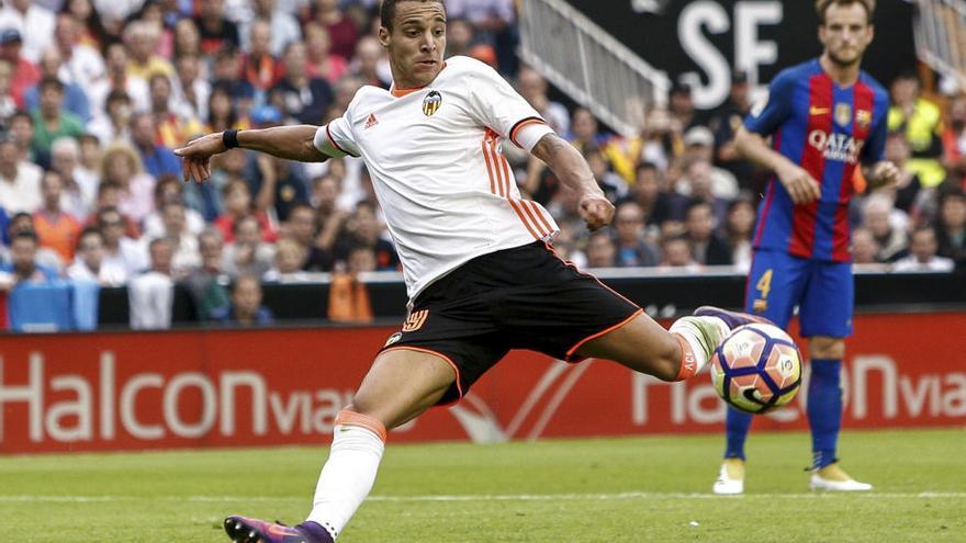 Rodrigo, autor del segundo gol al Barcelona.