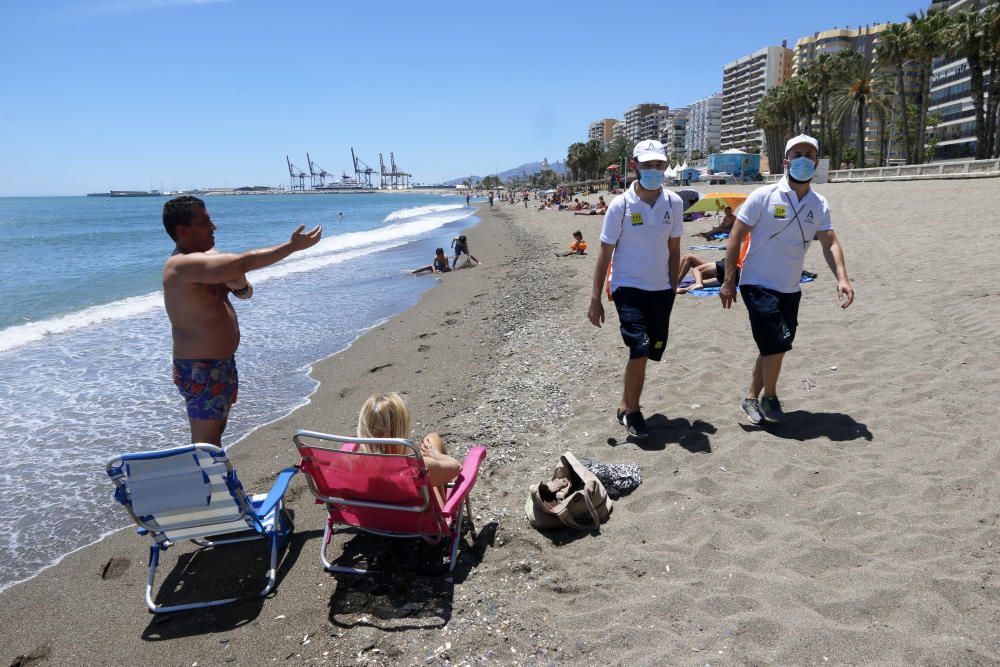 Las playas de Málaga, controladas por los vigilantes