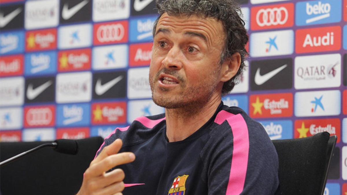 Luis Enrique, en la rueda de prensa