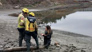 Mujer atrapada en el pantano de Riudecanyes