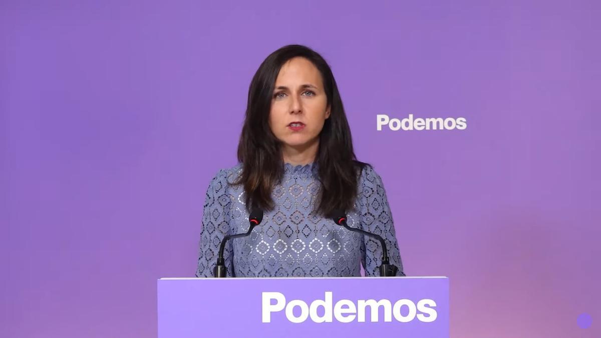 La secretaria general de Podemos, Ione Belarra.