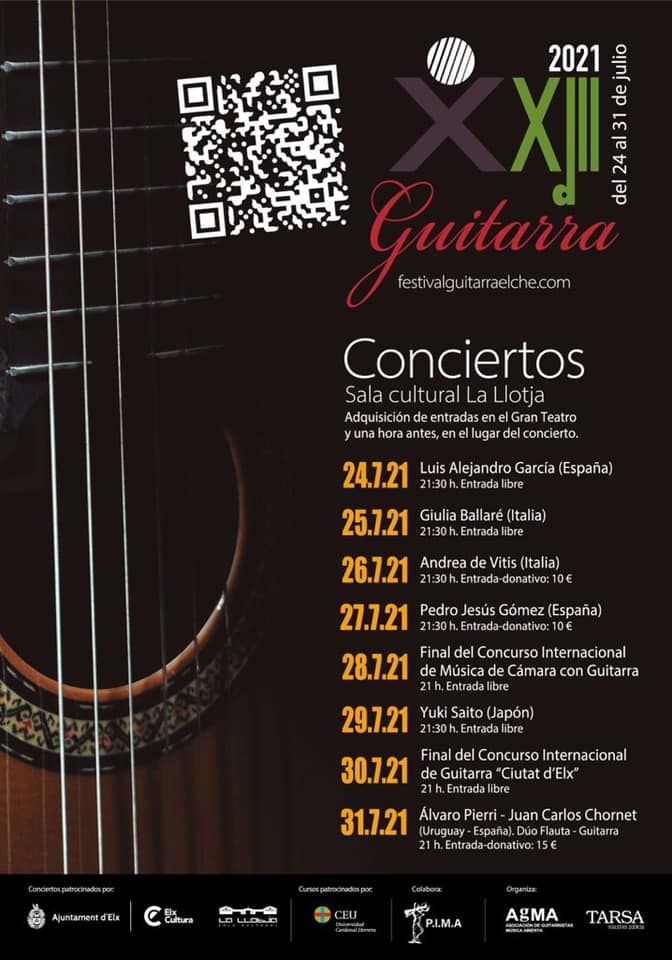Cartel XXIII edición del Festival de guitarra 'Ciutat d'Elx’,