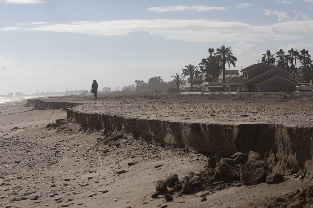 Efectos del temporal en la playa de Malvasur y en Cases de Queralt