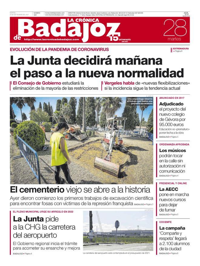 Consulta la portada correspondiente al día 28 de septiembre del 2021