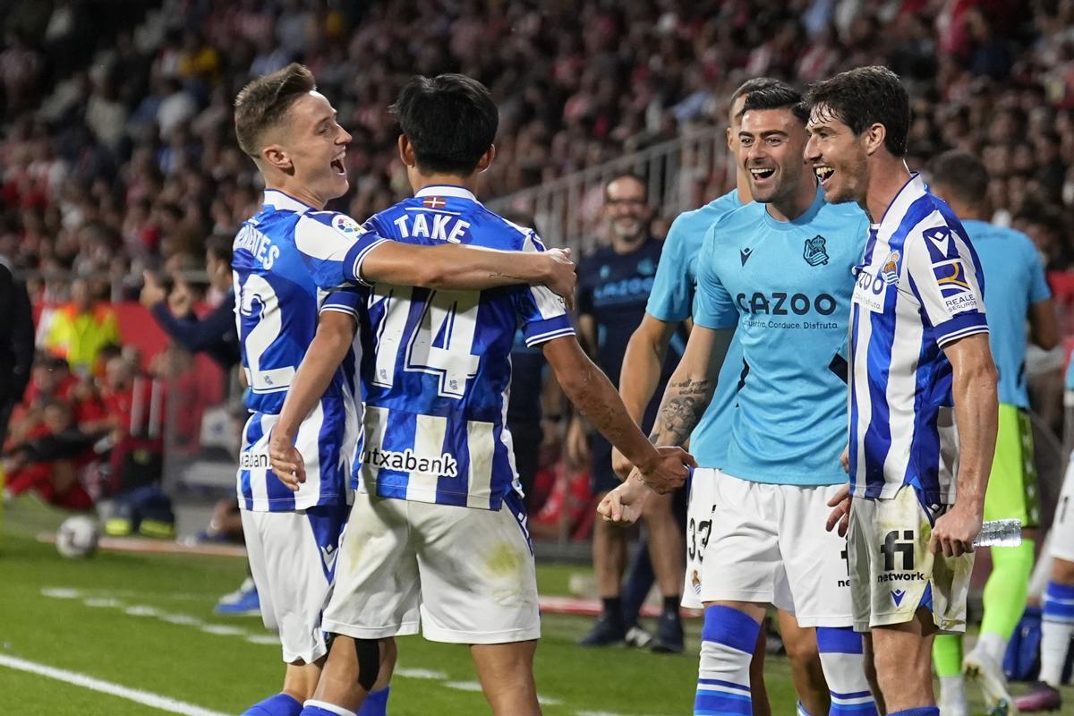 La Real Sociedad vence al Girona (3-5) en un partido frenético.