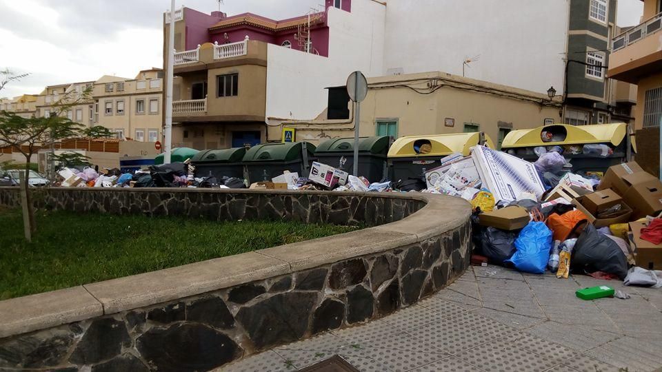 Huelga del servicio de recogida de basuras en Telde