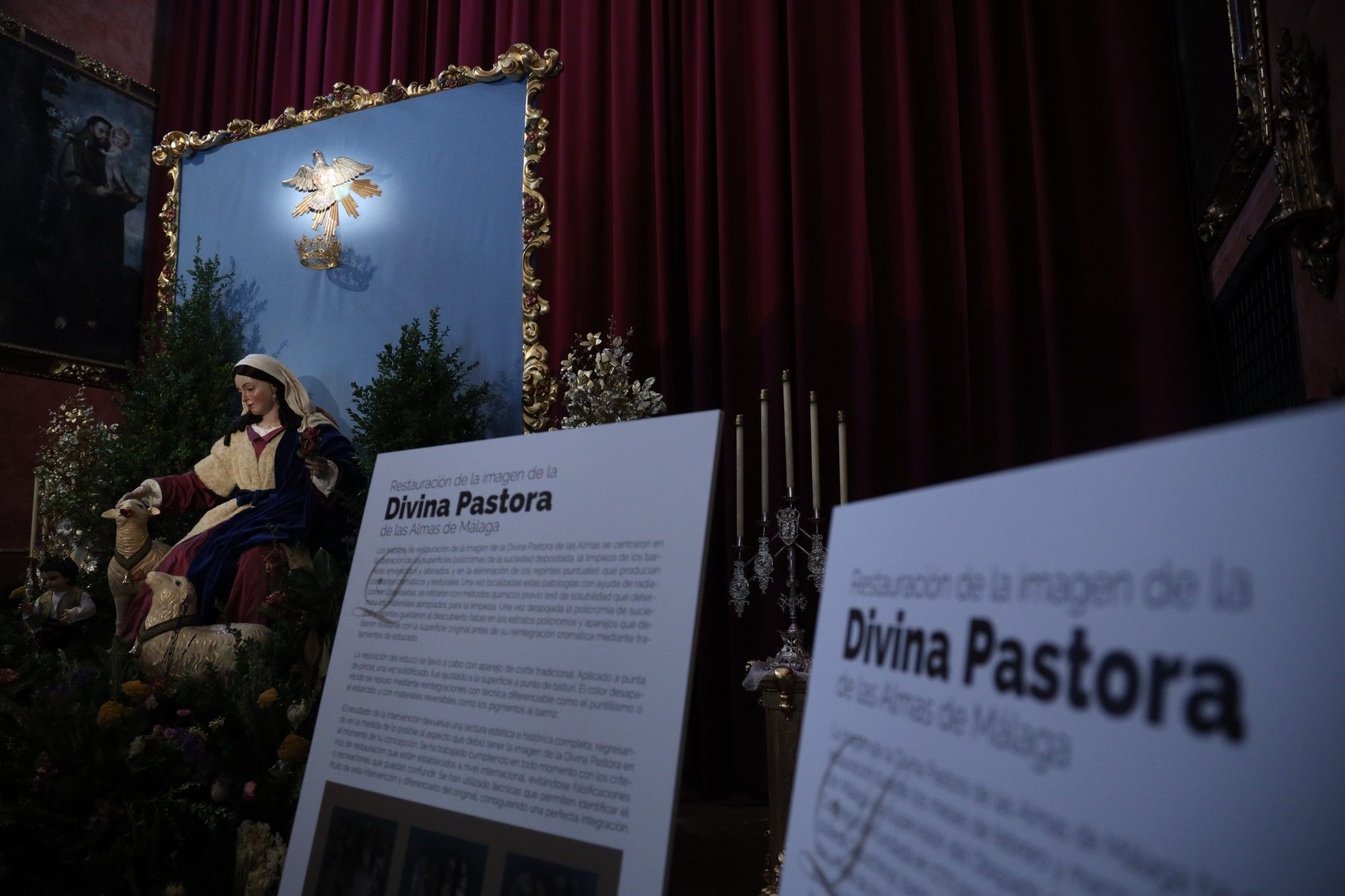 Así ha quedado la imagen de la Divina Pastora de Málaga, tras su restauración