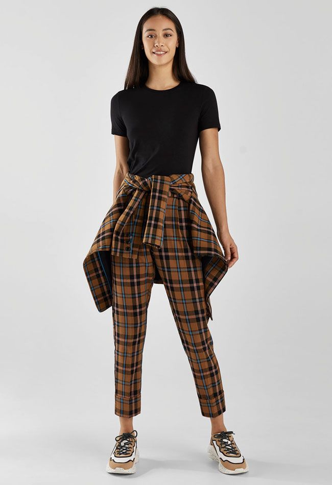 Pantalones de cuadros de Bershka