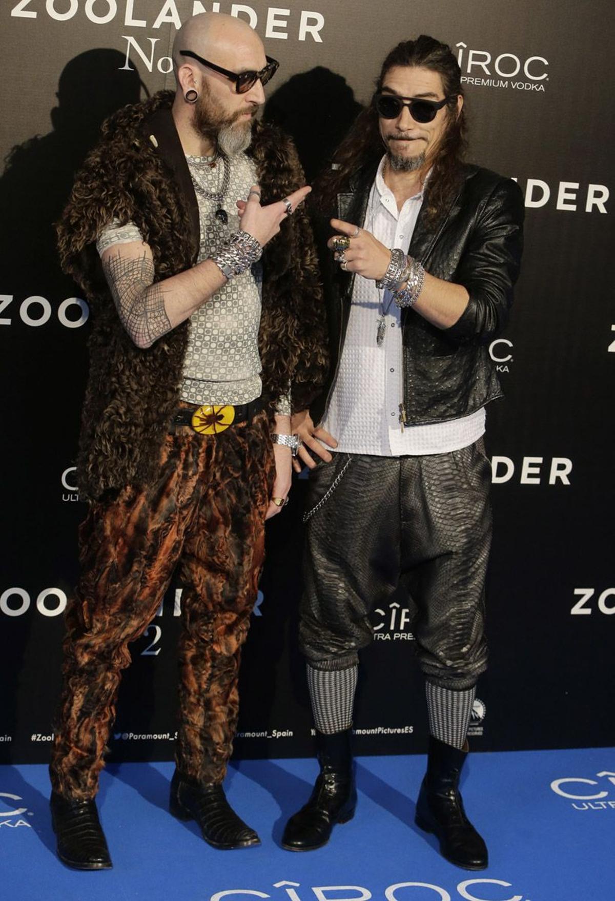 Roberto Etxeberría y Óscar Jaenada en el estreno de 'Zoolander 2' en Madrid