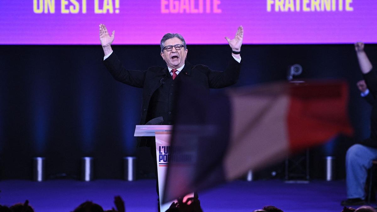 Mélenchon en un mitin el pasado domingo.