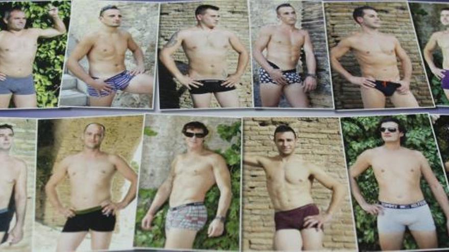 Los trabajadores del matadero posando en el calendario.