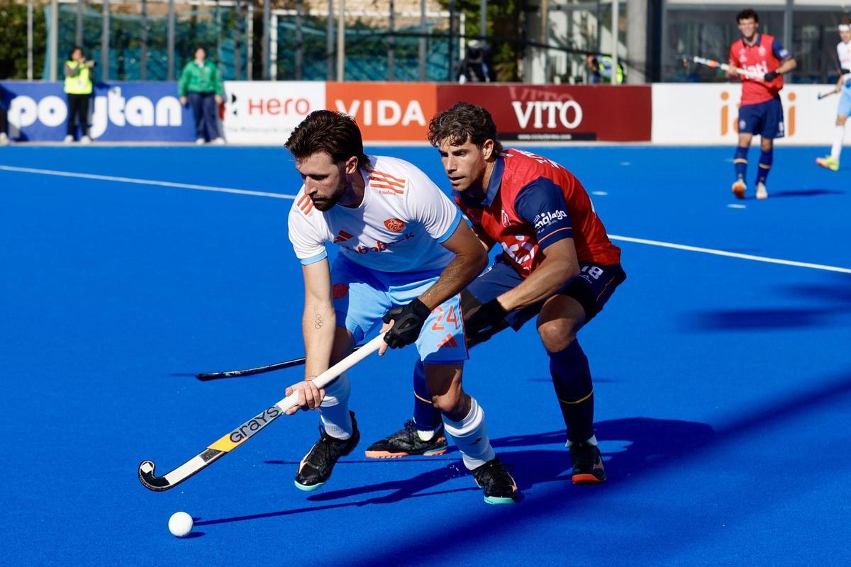 Acción del partido entre España y Países Bajos en Beteró.