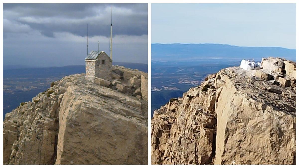 El pico del Penyagolosa, el más alto de Castellón con sus 1.813 metros, ha cambiado significativamente su imagen estos días.