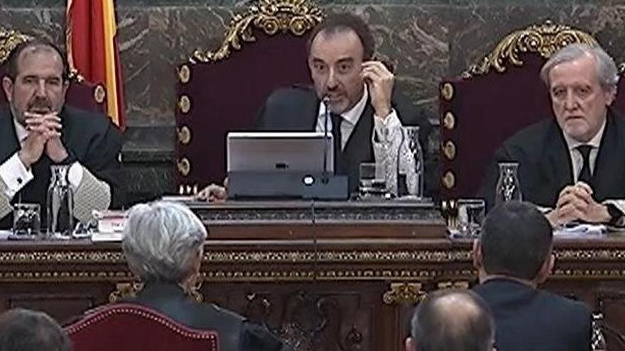 Marchena, en un momento de la declaración de Trapero.