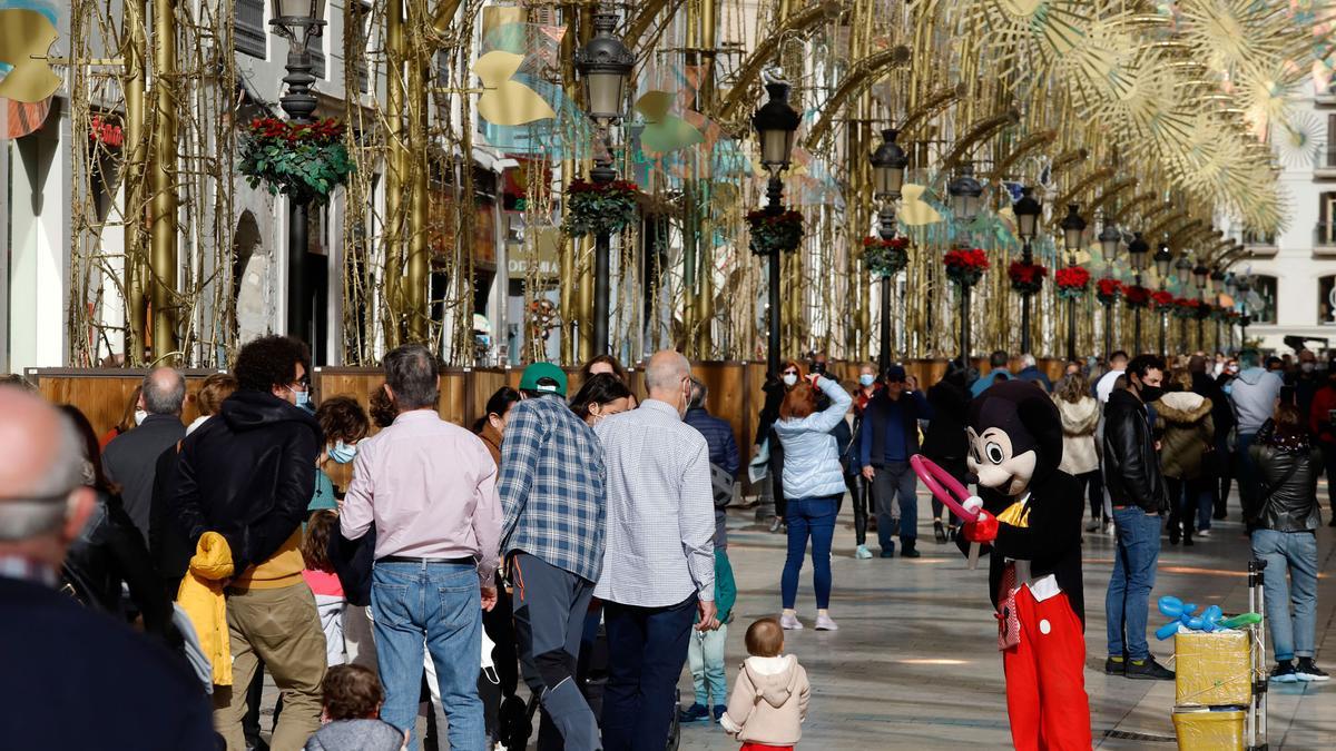 Una imagen de las calles del Centro de Málaga durante estas fiestas.