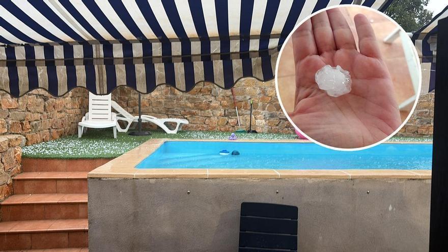 Granizada en Castellón: la lluvia y el pedrisco descargan con fuerza en Els Ports