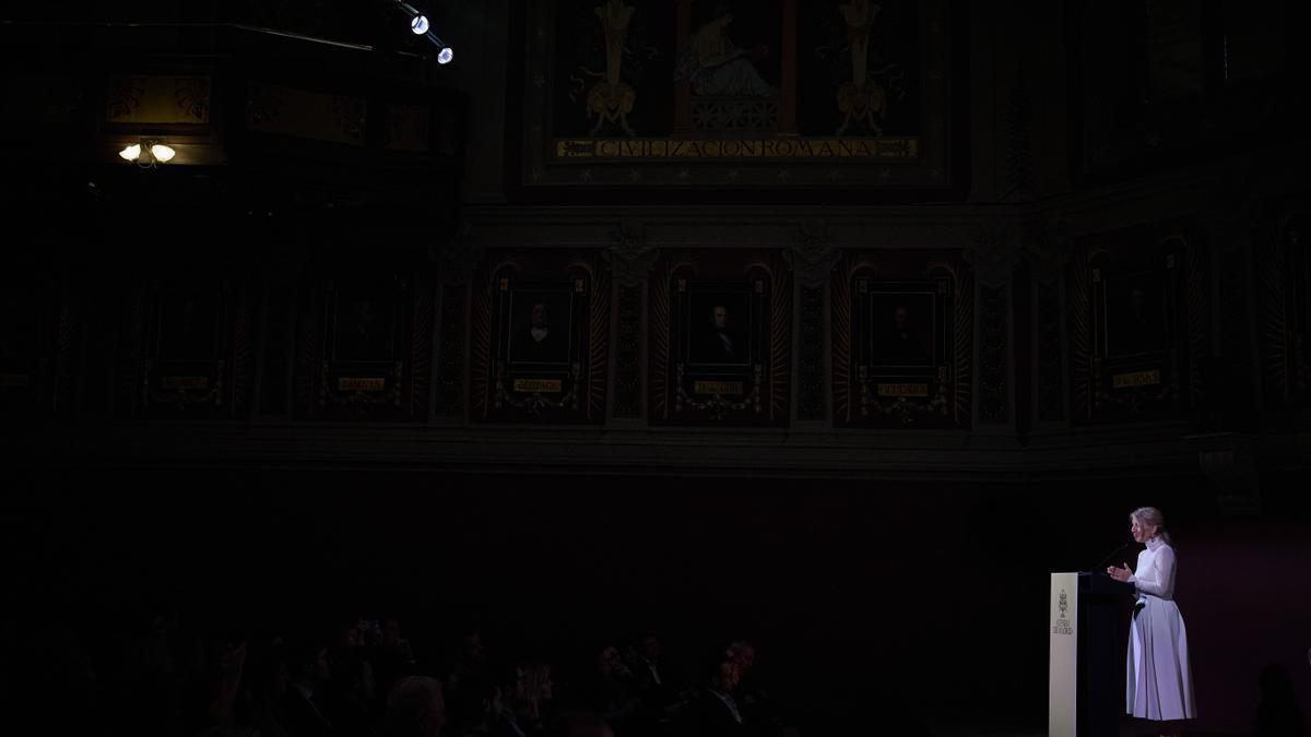 La vicepresidenta segunda y ministra de Trabajo y Economía Social, Yolanda Díaz, en un acto.