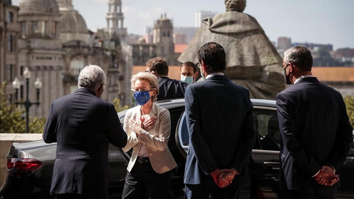 Llegada de la presidenta de la Comisión Europea, Ursula Von der Leyen, a la ciudad lusa de Oporto.