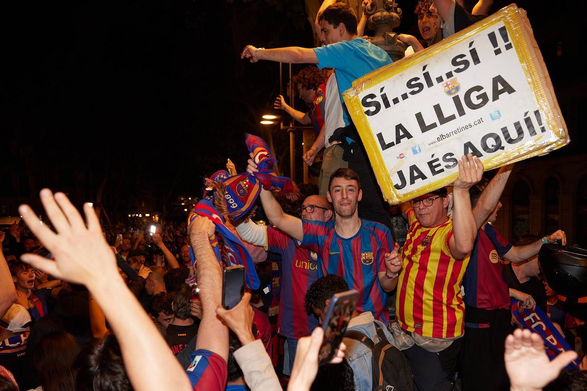 Así fue la celebración azulgrana en Canaletes