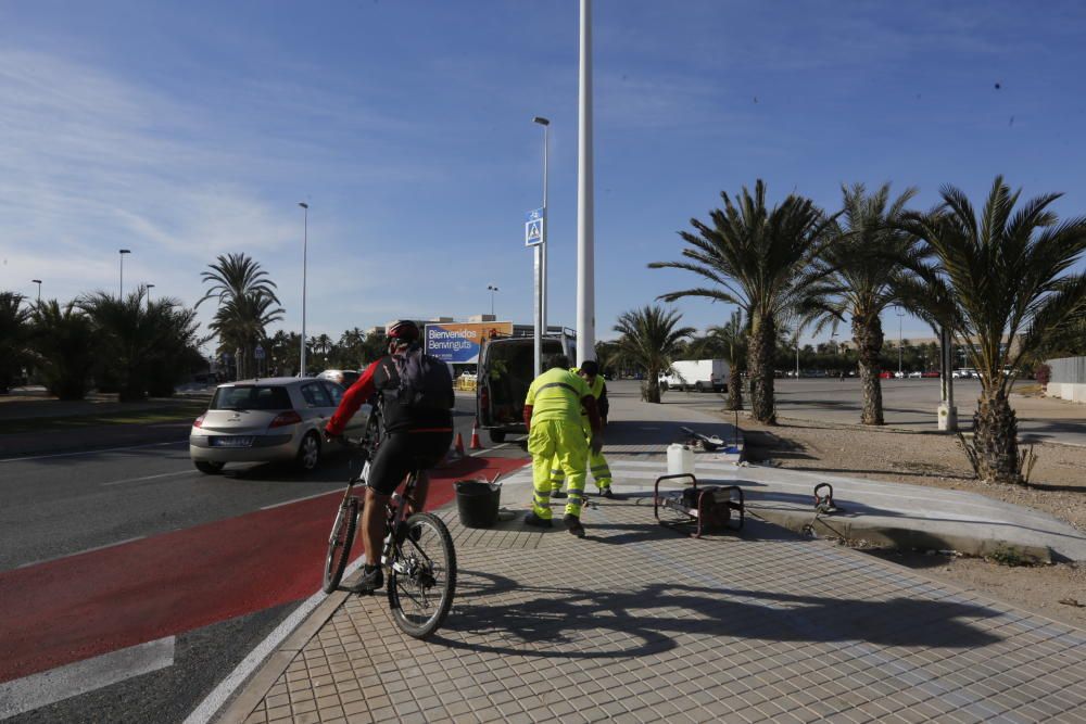 Así está el nuevo carril bici de Elche