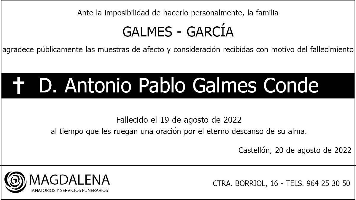 D. Antonio Pablo Galmes Conde