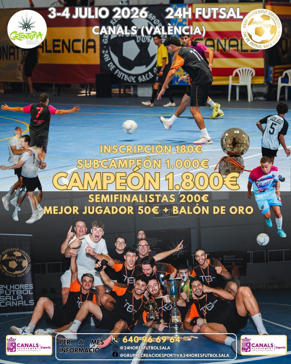 Cartel del torneo sénior del torneo de fútbol sala de Canals.