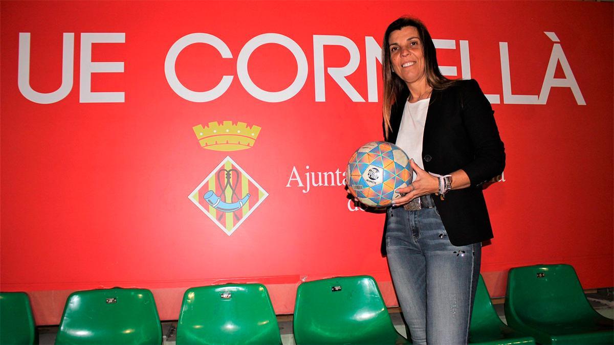 Maribel López durante el día de su presentación como nueva presidenta del Cornellà