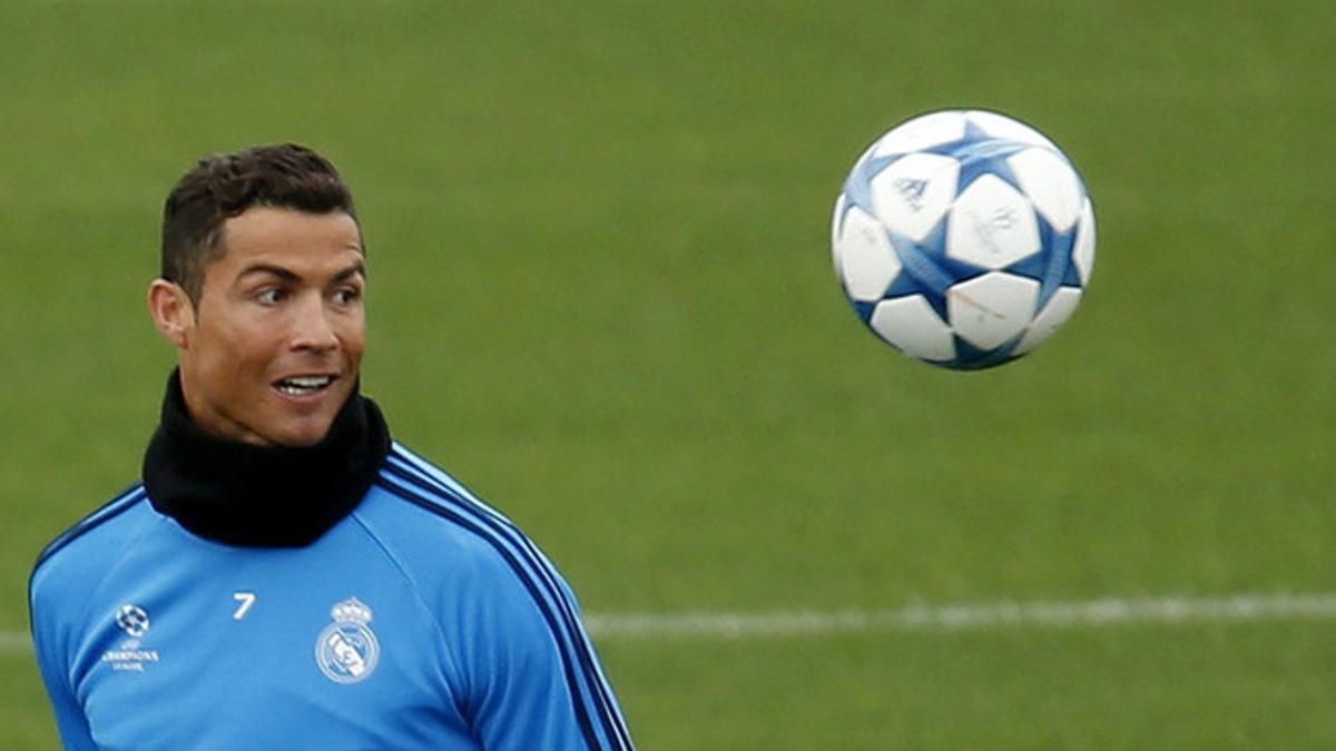 Cristiano Ronaldo, en el entrenamiento