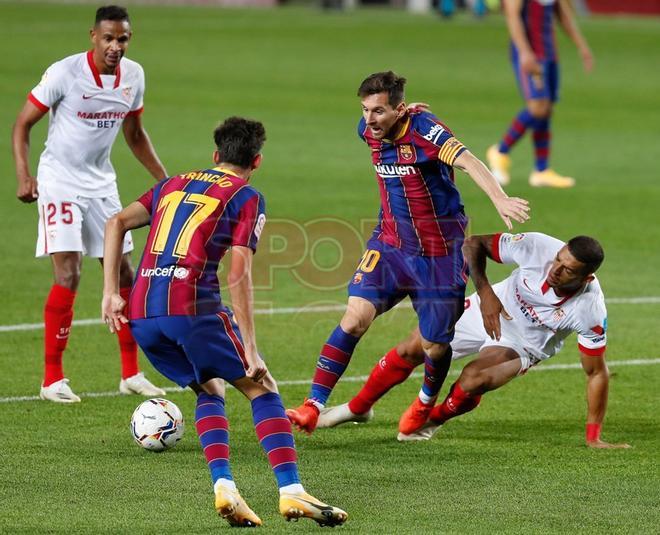 Imágenes del partido entre el FC Barcelona y el Sevilla  FC. de la quinta jornada de LaLiga Santander, disputado en el Camp Nou en Barcelona.