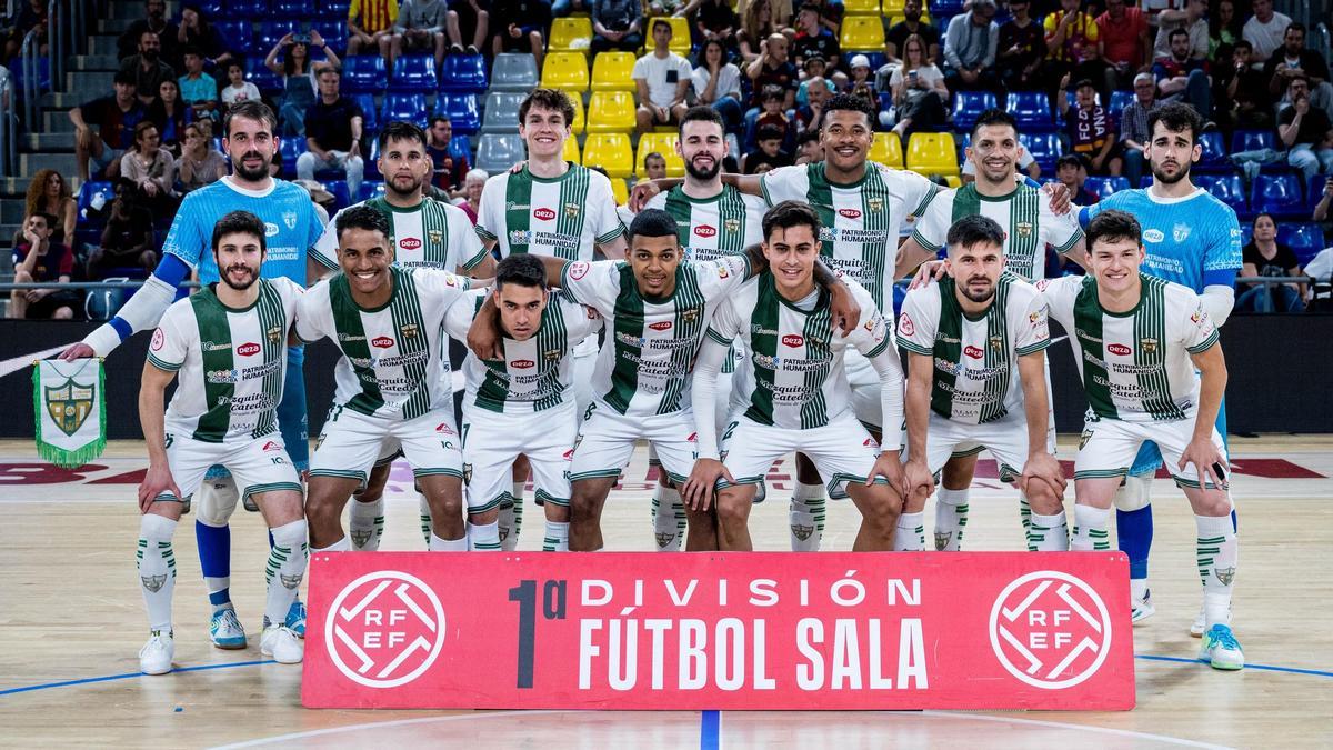 Formación del Córdoba Futsal en el encuentro contra el FC Barcelona.