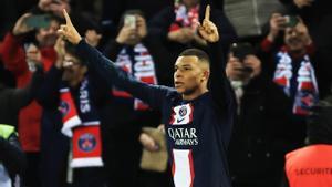 Mbappe celebra el 2-1. EFE/EPA/CHRISTOPHE PETIT TESSON