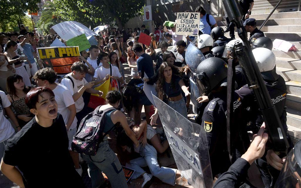 Todas las imágenes de la protesta por la Ebau y las cargas policiales junto a la Consejería de Educación