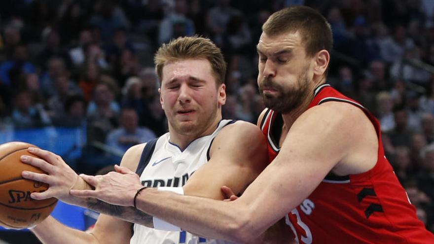 Marc Gasol, en el partido de los Raptors.