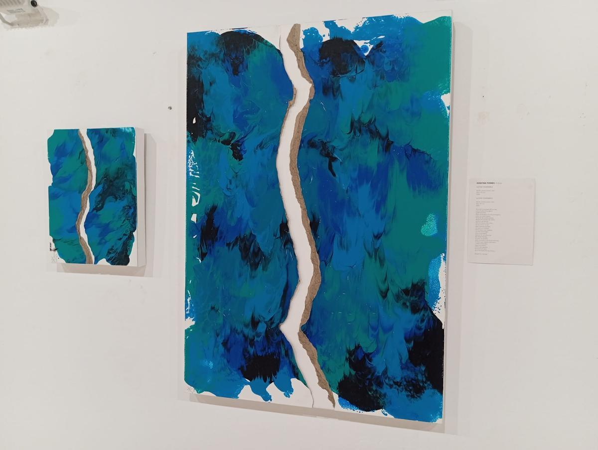 Els quadres i poema 'La mar clivellada' de Josefina Torres