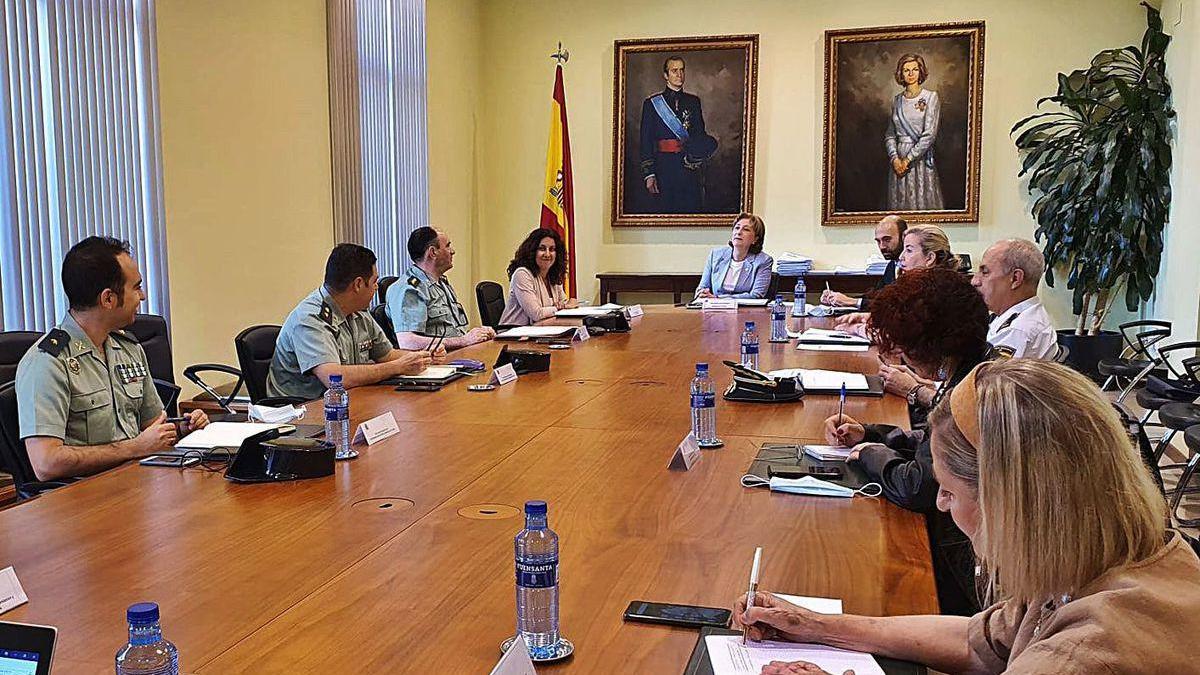 La reunión de coordinación de ayer en la sede de la Delegación del Gobierno en Asturias.