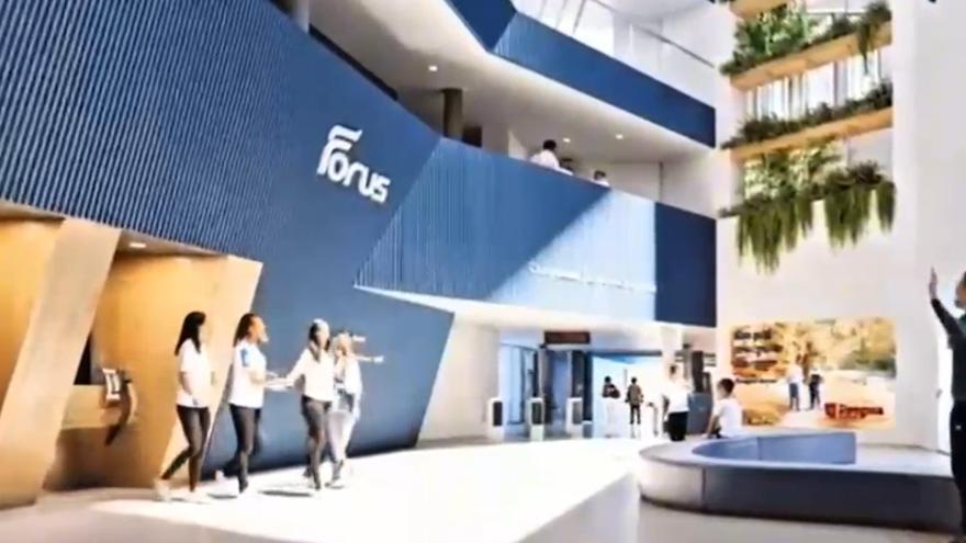 Recreación de las futuras piscinas de La Almozara en Zaragoza